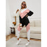 Colorblock Long Sleeve Trousers Elastic Waist Suit Women - ROUTINE FASHION